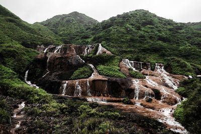 Scenic view of waterfall