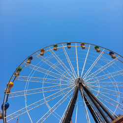 Low angle view of ferris wheel against clear sky