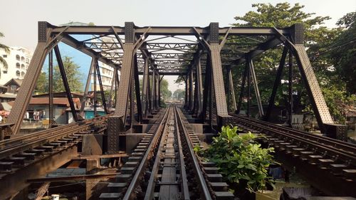 Railway bridge against sky