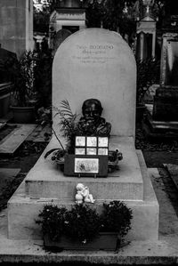 View of buddha statue in cemetery