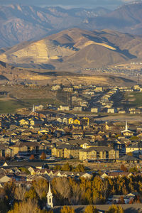 High angle view of townscape