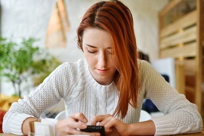 Close-up of young woman