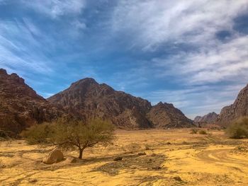 Scenic view of desert against sky