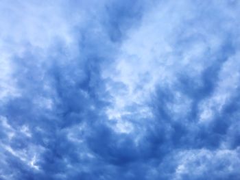 Low angle view of clouds in blue sky