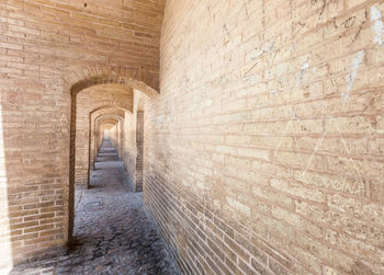 View of brick corridor