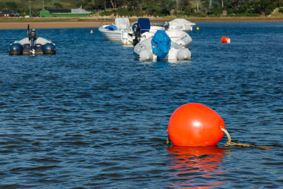 View of boats in sea