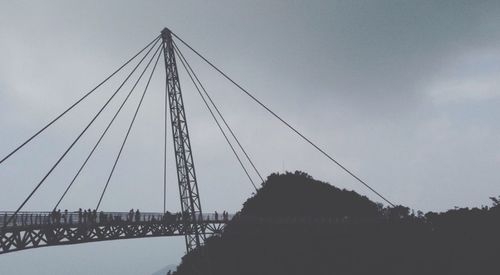 Low angle view of suspension bridge