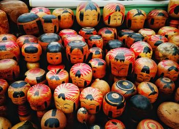 Full frame shot of decorations for sale in market