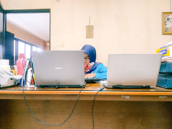 Man working on laptop