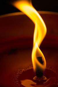 Close-up of lit candle