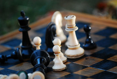 Close-up of chess pieces