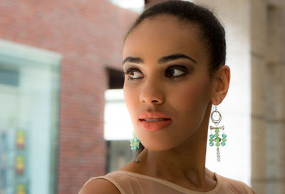 Close-up portrait of young woman