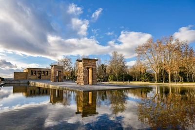 Reflection of built structures in water