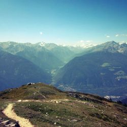 Scenic view of mountains against sky