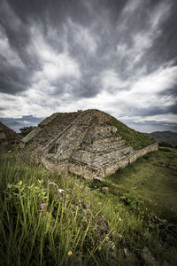 Archaeological zone of monte alban near the city of oaxaca in mexico