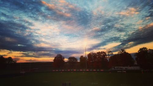 Scenic view of dramatic sky during sunset