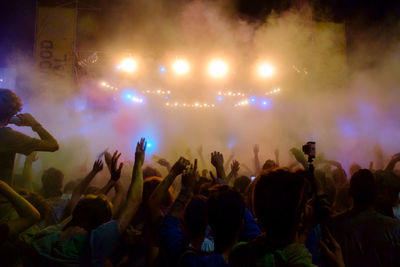 Crowd enjoying at music concert