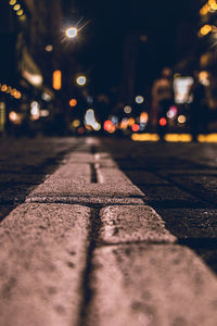 Surface level of street at night