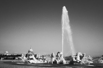 Low angle view of fountain against clear sky
