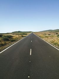 Empty road along countryside landscape