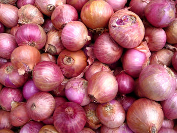 Full frame shot of onions for sale