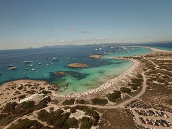 High angle view of beach against sky