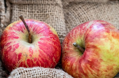Close-up of apples on table