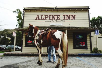 Group of people in front of building