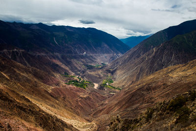 Scenic view of mountains against sky