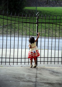 Full length of chainlink fence