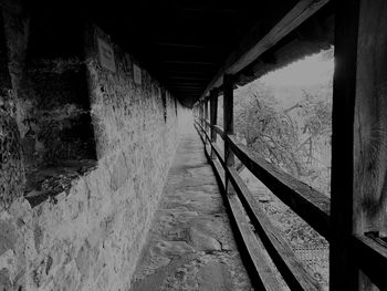 Empty corridor of abandoned building