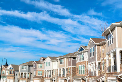 Low angle view of buildings in town