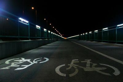 Empty road at night