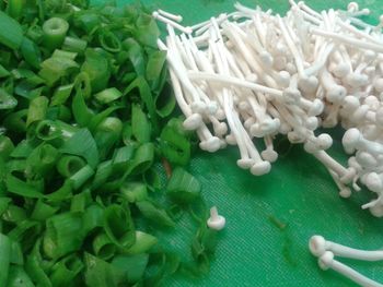 High angle view of vegetables in container