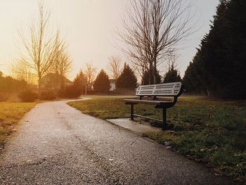 Empty road with trees in background