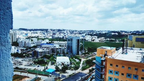 High angle shot of cityscape