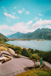 Natural landscape with green mountain peaks in summer