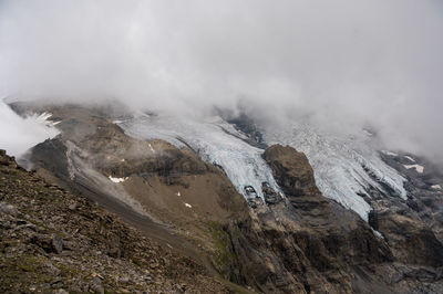 Scenic view of snow covered land