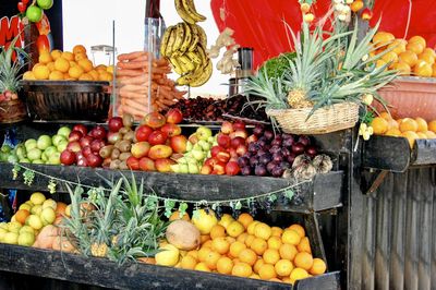 Fruits for sale at market stall