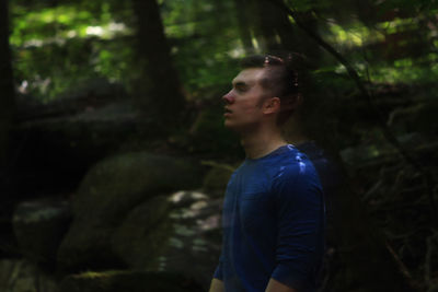 Young woman in forest