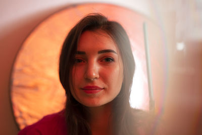 Close-up portrait of young woman