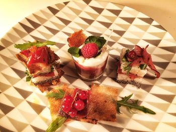 Close up of red food on table