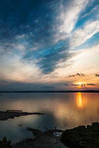 Scenic view of sunset over river