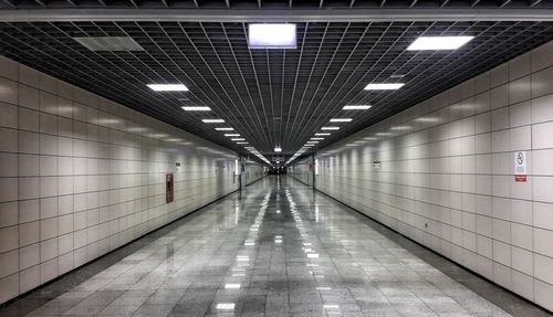 View of empty subway tunnel