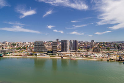 Buildings against sky in city