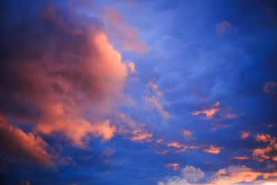 Low angle view of dramatic sky at sunset