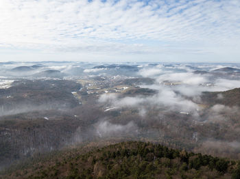 Aerial view of landscape against sky