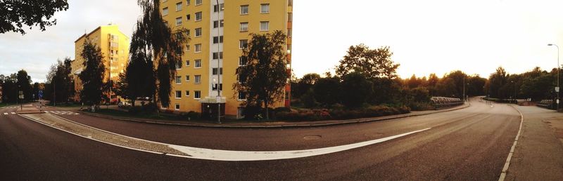 Empty road at sunset