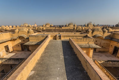 View of old ruins against clear sky