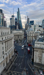 High angle view of city street